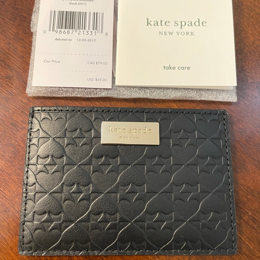 Kate Spade Penn Place Embossed Leather Card Case